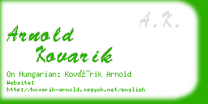 arnold kovarik business card